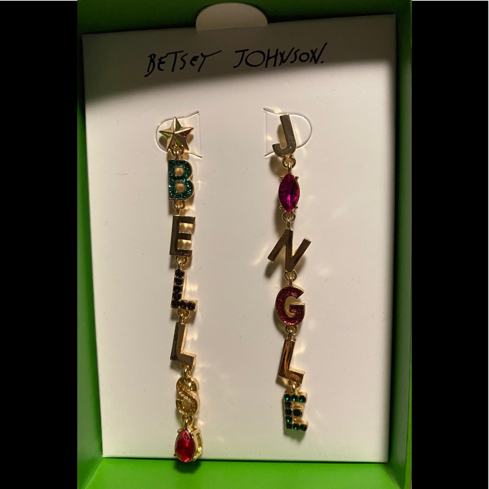 Betsey Johnson Jingle Bells Mismatched Earrings - Picture 1 of 4